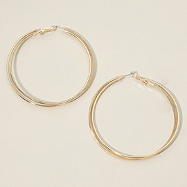 Gold Dipped Textured Layered Hoop Earrings