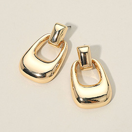 Gold Dipped Sculpted Open Link Earrings