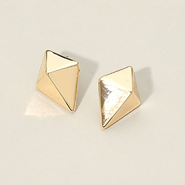 Gold Dipped Geometric Triangle Earrings