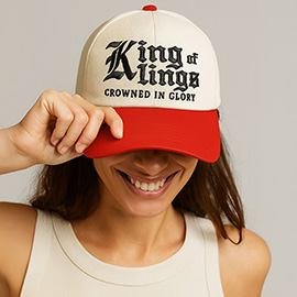KING Message Embroidered Five Panel Canvas Baseball Cap