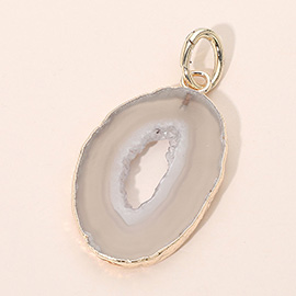 Natural Cutout Center Oval Geode Slice Pendant