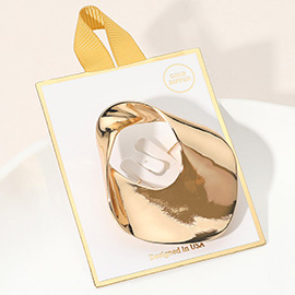 Gold Dipped Abstract Sculpted Fluid Design Pin Brooch