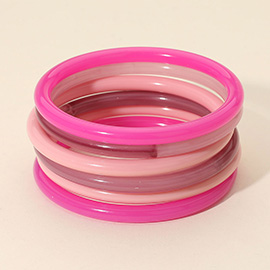 6PCS - Stackable Resin Bangle Multi Layered Bracelets