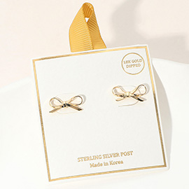 18K Gold Dipped Bow Knot Stud Earrings