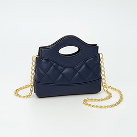 Smooth Faux Leather Mini Quilted Handbag Crossbody Bag