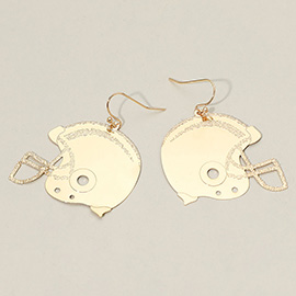 Metal Cutout Football Helmet Dangle Earrings