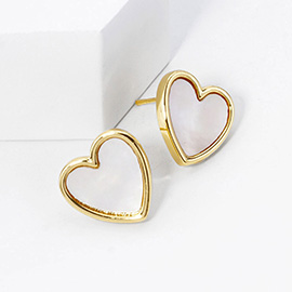 Gold Dipped Heart Stud Earrings