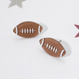 Glitter Resin Football Stud Earrings