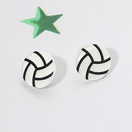 Glitter Resin Volleytball Stud Earrings