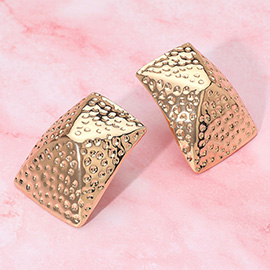 Hammered Geometric Clip On Earrings