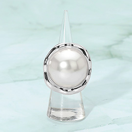 Bold Pearl Stretch Statement Ring