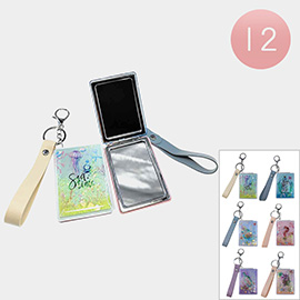 12PCS - Floating Glitter SEA DREAM Sea Life Printed Cosmetic Mirrors