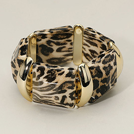 Bold Leopard Link Stretch Braccelet