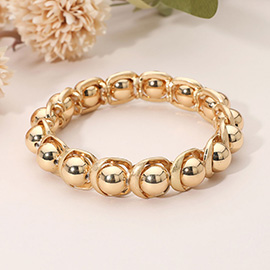 Sleek Metal Ball Beaded Stretch Bracelet