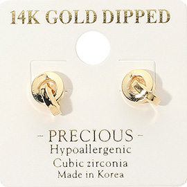 14K Gold Dipped Hypoallergenic Knot Stud Earrings