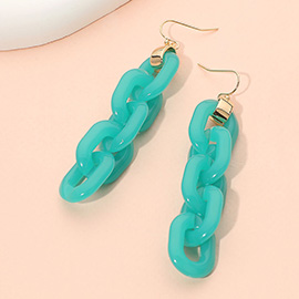Bold Resin Chain Link Drop Earrings