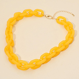 Chunky Resin Chain Link Statement Necklace