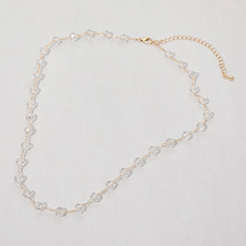 Faceted Bead Station Chain Necklace