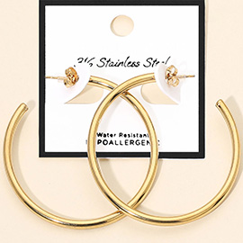 SECRET BOX_Stainless Steel Classic Hoop Earrings