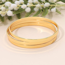 SECRET BOX_Stainless Steel 3PCS Bold Bangle Multi Layered Bracelets