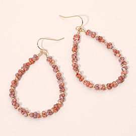 Beaded Open Teardrop Dangle Earrings