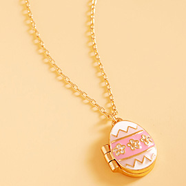 Enamel Easter Egg Locket Pendant Necklace