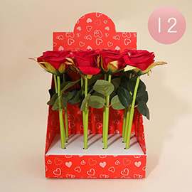 12PCS - Rose Stem Ball Pens