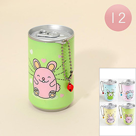 12PCS - Animal Printed Mini Soda Can Wet Wipes