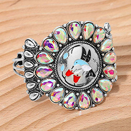 Western Round Hummingbird Conch Cuff Bracelet