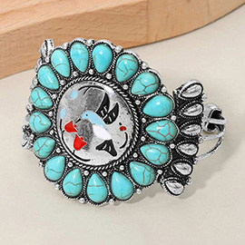 Western Round Hummingbird Conch Cuff Bracelet