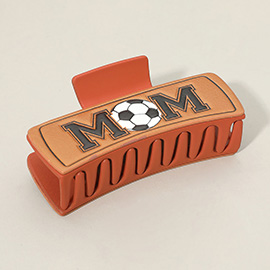 Soccer MOM Message Faux Leather Hair Claw Clip