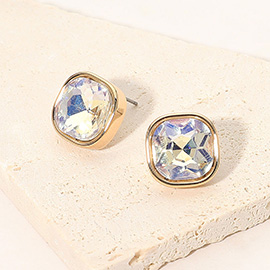 Square Cut Gem Evening Stud Earrings