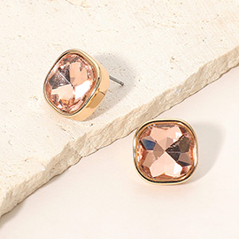 Square Cut Gem Evening Stud Earrings