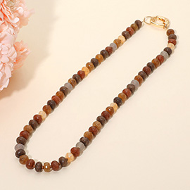 Faceted Pebble Beaded Necklace