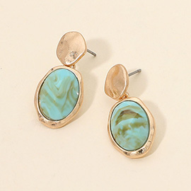 Faceted Oval Drop Earrings