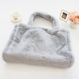 Oversized Faux Fur Soft-Touch Tote Bag