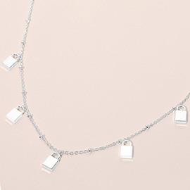 Mini Padlock Charm Station Necklace