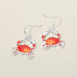 Crab Charm Drop Dangle Earrings