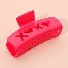 XO Heart Cutout Hair Claw Clip
