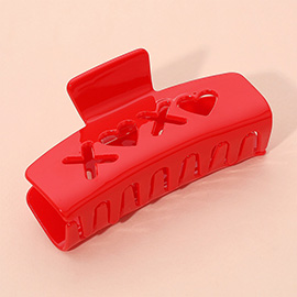 XO Heart Cutout Hair Claw Clip