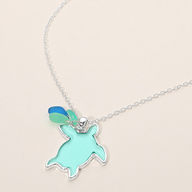 Sea Glass Sea Turtle Pendant Necklace