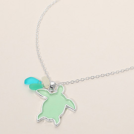 Sea Glass Sea Turtle Pendant Necklace