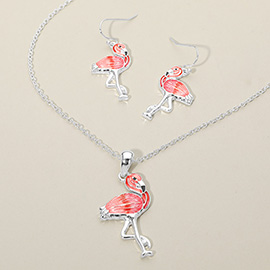 Flamingo Charm Pendant Necklace
