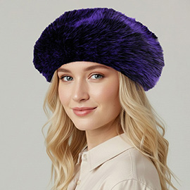 Faux Fur Winter Beret Hat