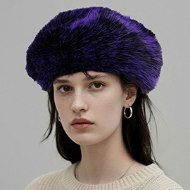 Faux Fur Winter Beret Hat