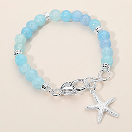 Starfish Charm Beaded Stretch Bracelet