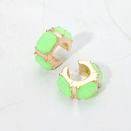 Geometric Sparkle Stone Ear Cuff Earrings