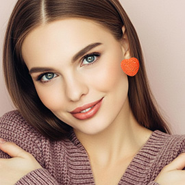 Rhinestone Paved Heart Earrings