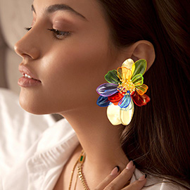 Bold Floral Statement Earrings
