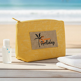 Vintage Message Patch Cosmetic Pouch Bag